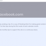 Brave browser Tipping Jar Facebook